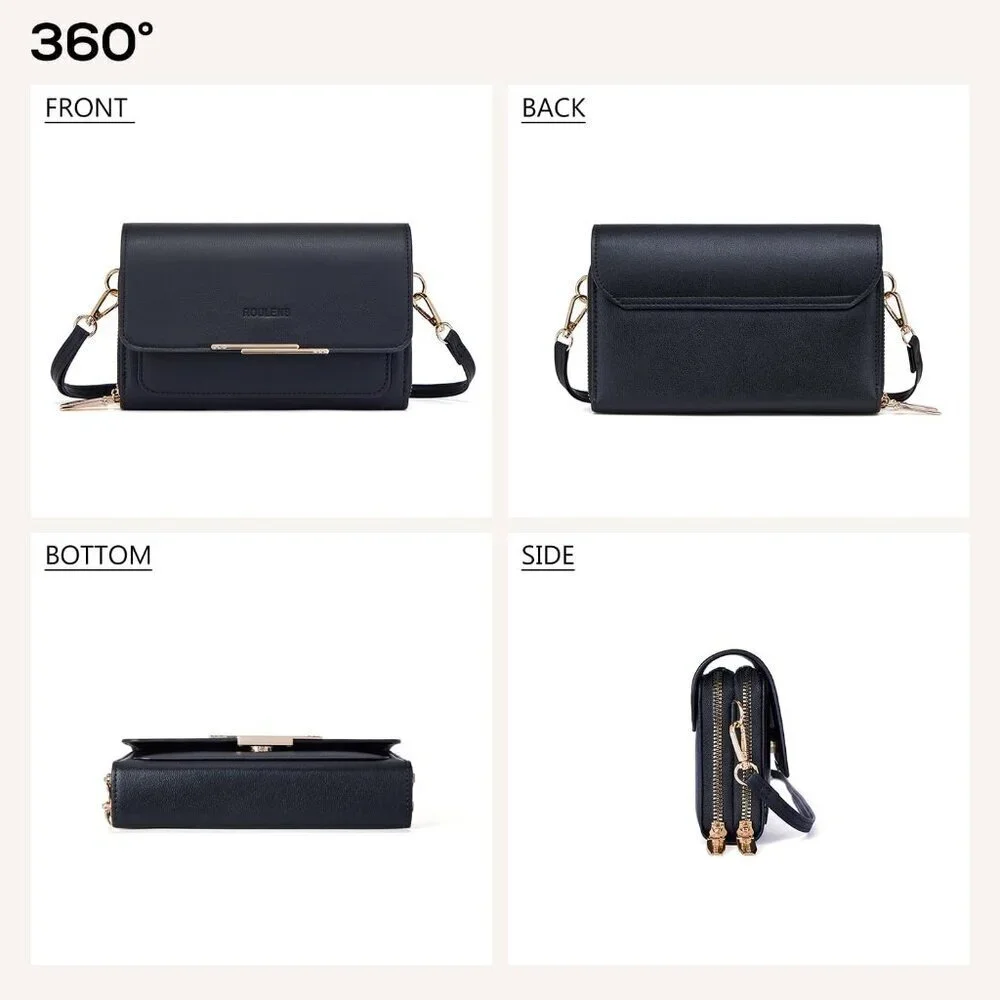 Small Crossbody Bag for Women PU Leather Compact Phone Wallet with Card Slots